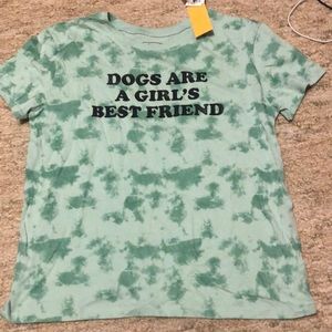 Dogs are a girls best friend green tie dye t shirt